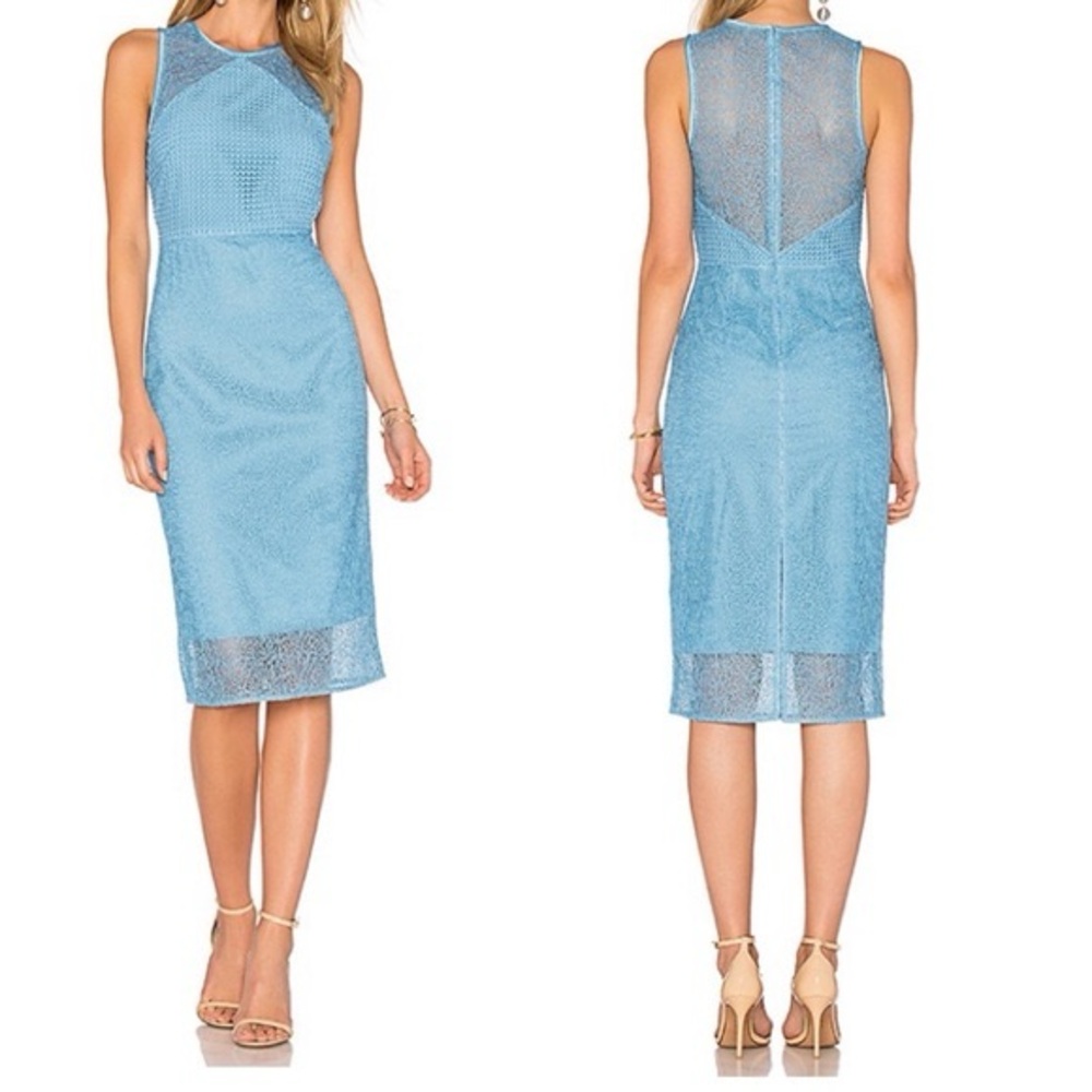 Diane Von Furstenberg Blue Dress with Lace Detailing